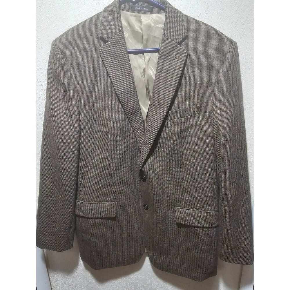 RALPH LAUREN Mens 42L  Glen Plaid Wool Blazer Sport Coat Suit Jacket